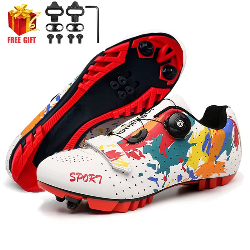 2023 MTB Cycling Shoes Men Mountain Footwear Racing Road Bicycle Flat Clit Sneaker Cleat Women Dirt Speed Route Bike Biking Spd