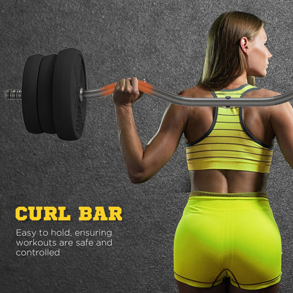 25Kg Adjustable Barbell Weights Set for Home Gym Strength Training
